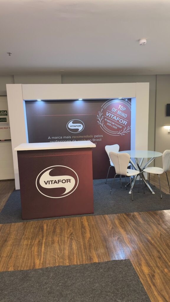 Detalhe do stand montado pela Totale para o Meeting Nutrição da Mulher